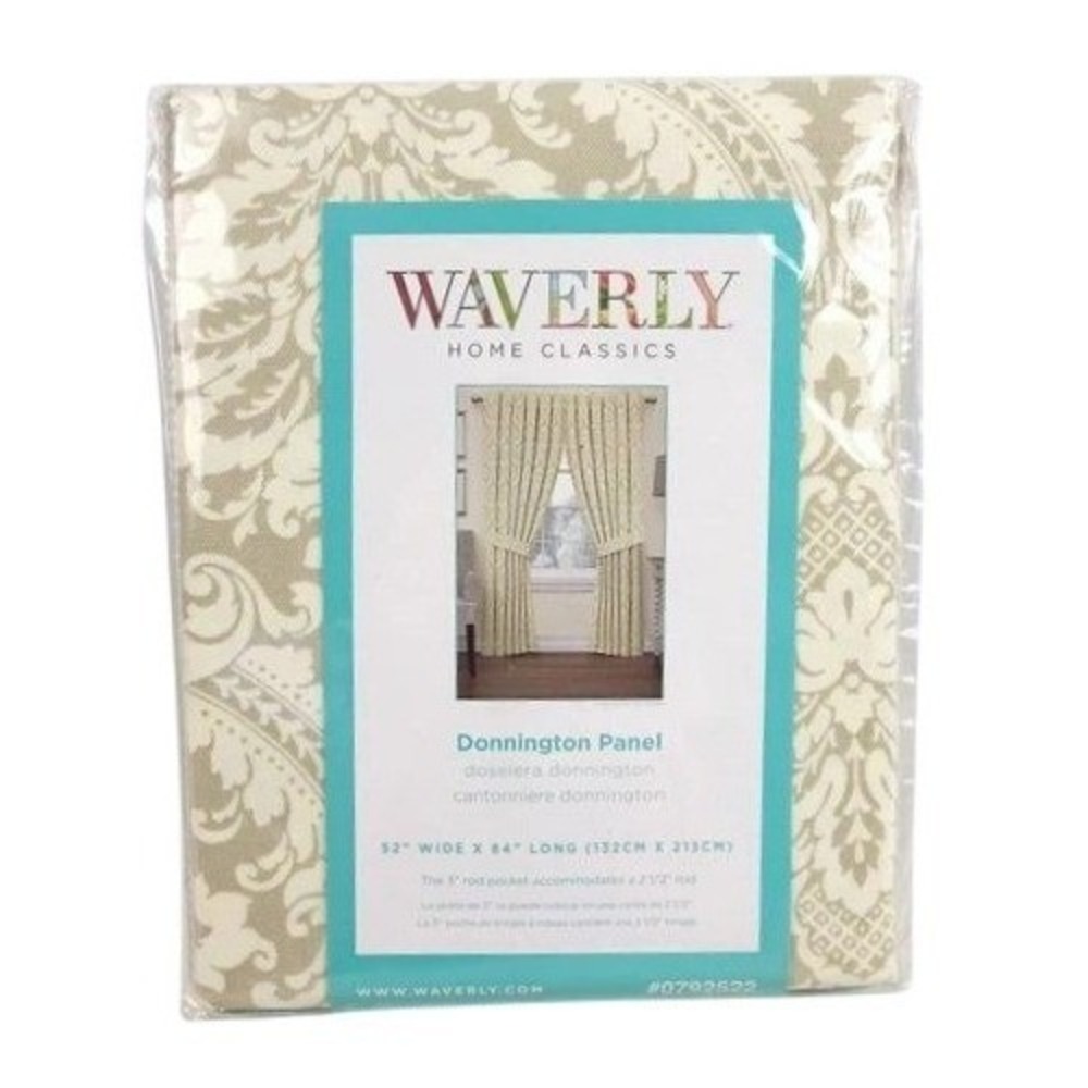 Waverly‎ Donnington Curtain Panel 52x84 Linen New Damask Cotton Back Tab